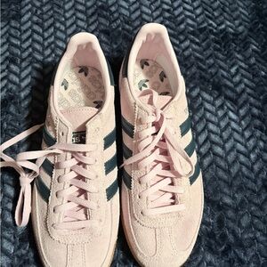 Adidas Women's Soft Pink and Black Sneakers